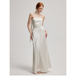 Limited edition romantic Fasogno "Flowing Light" strapless satin evening dress with a sense of ceremony