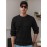Men's crew-neck waffle texture long-sleeved knit sweater