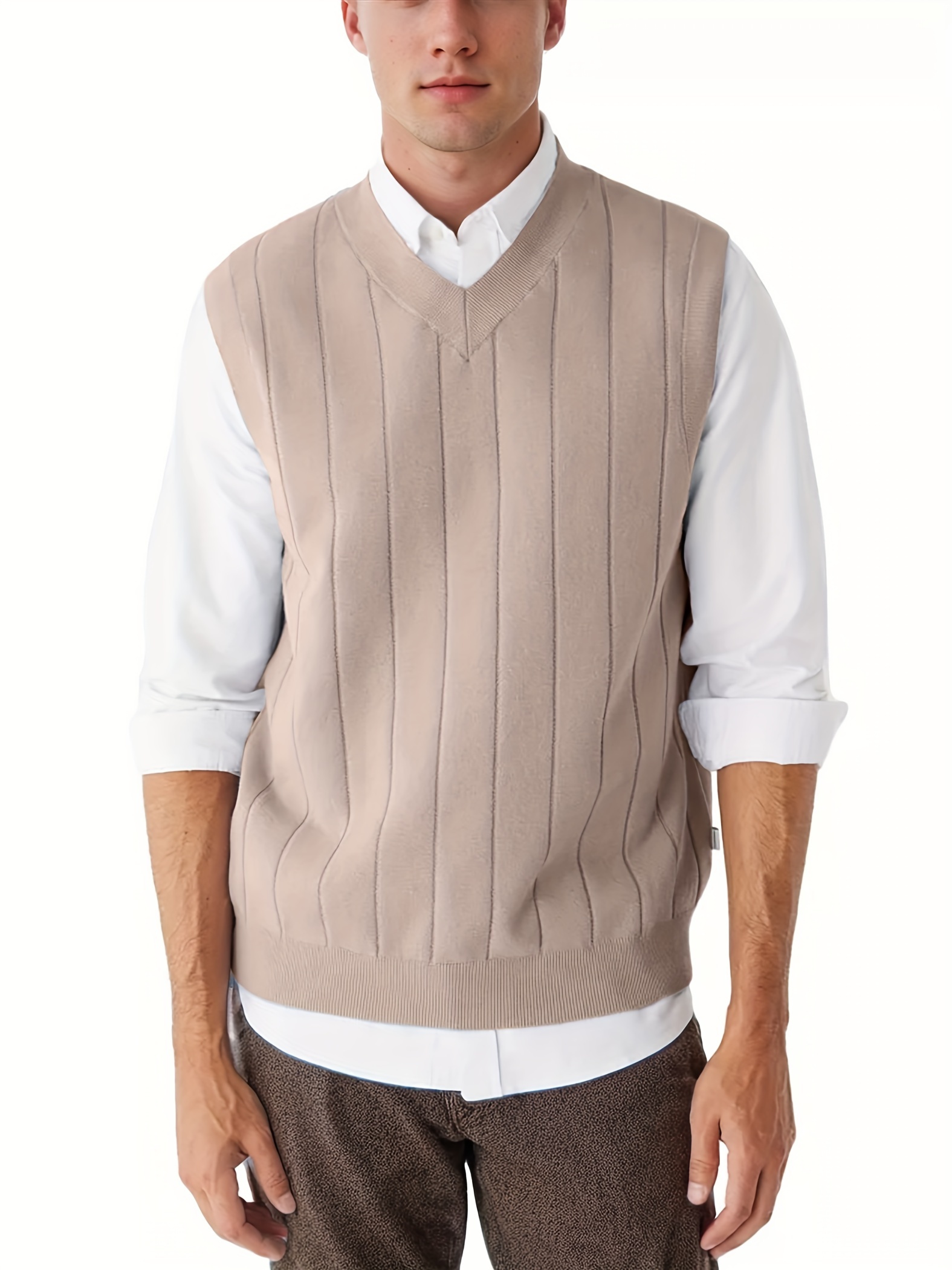 Tooluck Men s Fashion V-Neck Pullover Vest details 3
